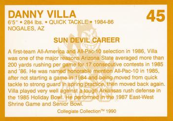 1990-91 Collegiate Collection Arizona State Sun Devils #45 Danny Villa Back