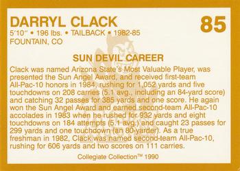 1990-91 Collegiate Collection Arizona State Sun Devils #85 Darryl Clack Back