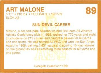 1990-91 Collegiate Collection Arizona State Sun Devils #89 Art Malone Back