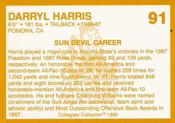 1990-91 Collegiate Collection Arizona State Sun Devils #91 Darryl Harris Back