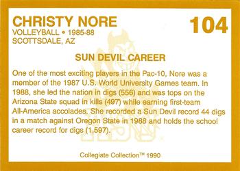 1990-91 Collegiate Collection Arizona State Sun Devils #104 Christy Nore Back