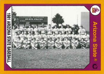 1990-91 Collegiate Collection Arizona State Sun Devils #115 1981 Arizona State Baseball Front