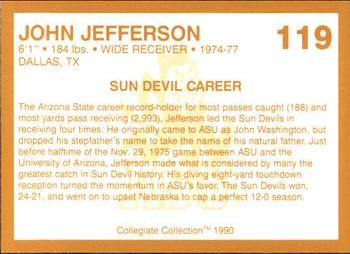 1990-91 Collegiate Collection Arizona State Sun Devils #119 John Jefferson Back