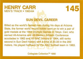 1990-91 Collegiate Collection Arizona State Sun Devils #145 Henry Carr Back