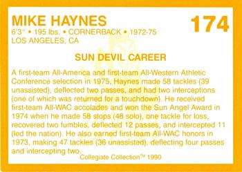1990-91 Collegiate Collection Arizona State Sun Devils #174 Mike Haynes Back