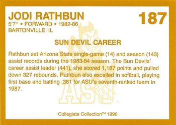 1990-91 Collegiate Collection Arizona State Sun Devils #187 Jodi Rathbun Back