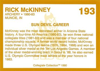 1990-91 Collegiate Collection Arizona State Sun Devils #193 Rick McKinney Back