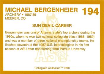 1990-91 Collegiate Collection Arizona State Sun Devils #194 Michael Bergenheier Back