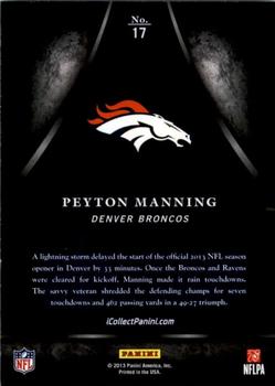 2013 Panini Black Friday #17 Peyton Manning Back