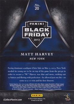 2013 Panini Black Friday #20 Matt Harvey Back