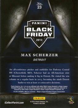 2013 Panini Black Friday #23 Max Scherzer Back
