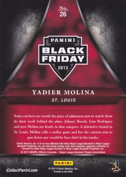 2013 Panini Black Friday #26 Yadier Molina Back