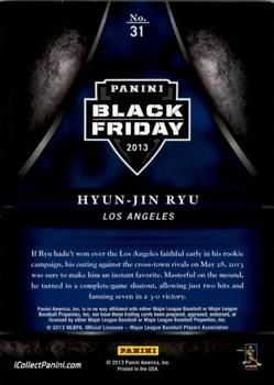 2013 Panini Black Friday #31 Hyun-Jin Ryu Back