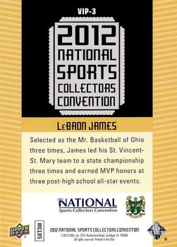 2012 Upper Deck National Convention VIP #VIP-3 LeBron James Back