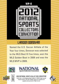 2012 Upper Deck National Convention VIP #VIP-6 Landon Donovan Back