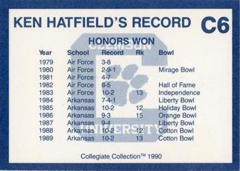 1990 Collegiate Collection Clemson Tigers - Promos #C6 Ken Hatfield Back