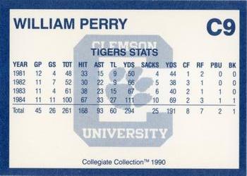 1990 Collegiate Collection Clemson Tigers - Promos #C9 William Perry Back