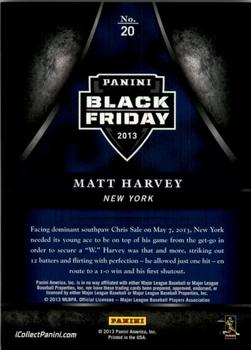 2013 Panini Black Friday - Lava Flow #20 Matt Harvey Back
