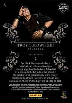 2013 Panini Black Friday - Panini Collection #5 Troy Tulowitzki Back