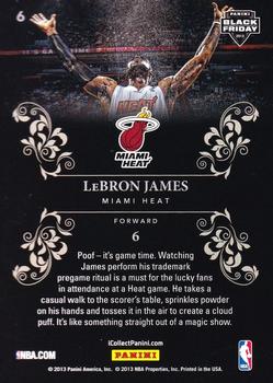 2013 Panini Black Friday - Panini Collection #6 LeBron James Back