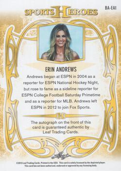 2013 Leaf Sports Heroes #BA-EA1 Erin Andrews Back