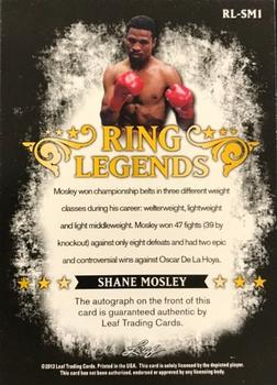 2013 Leaf Sports Heroes - Ring Legends Autographs #RL-SM1 Shane Mosley Back