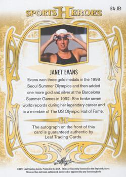 2013 Leaf Sports Heroes - Silver #BA-JE1 Janet Evans Back