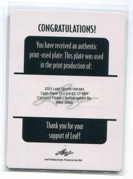 2013 Leaf Sports Heroes - Canton's Finest Autographs Printing Plates Cyan #MD Mike Ditka Back