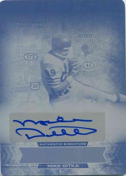 2013 Leaf Sports Heroes - Canton's Finest Autographs Printing Plates Cyan #MD Mike Ditka Front