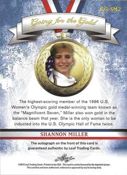 2013 Leaf Sports Heroes - Going for the Gold Autographs #GG-SM Shannon Miller Back