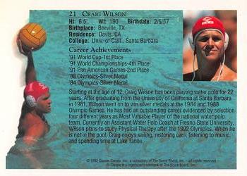 1992 Classic World Class Athletes #21 Craig Wilson Back