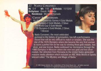 1992 Classic World Class Athletes #27 Nadia Comaneci Back