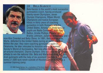 1992 Classic World Class Athletes #28 Bela Karolyi Back