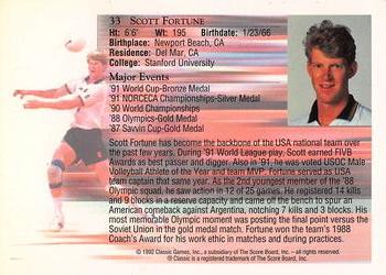 1992 Classic World Class Athletes #33 Scott Fortune Back
