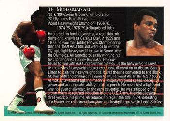 1992 Classic World Class Athletes #34 Muhammad Ali Back