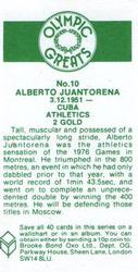 1979 Brooke Bond Olympic Greats #10 Alberto Juantorena Back