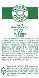 1979 Brooke Bond Olympic Greats #15 Bob Beamon Back