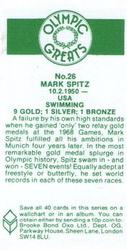 1979 Brooke Bond Olympic Greats #26 Mark Spitz Back