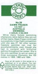 1979 Brooke Bond Olympic Greats #28 Dawn Fraser Back