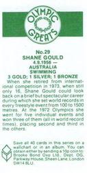 1979 Brooke Bond Olympic Greats #29 Shane Gould Back