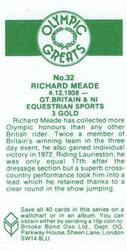 1979 Brooke Bond Olympic Greats #32 Richard Meade Back