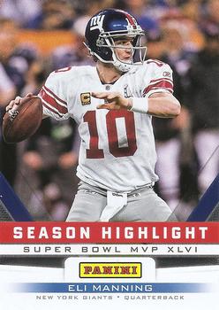 2012 Panini Father's Day - Season Highlights #4 Eli Manning Front