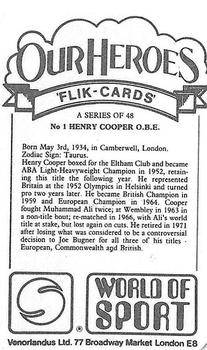 1979 Venorlandus World of Sport Flik-Cards Our Heroes #1 Henry Cooper Back
