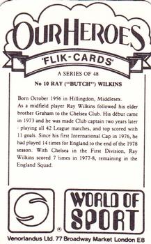 1979 Venorlandus World of Sport Flik-Cards Our Heroes #10 Ray Wilkins Back