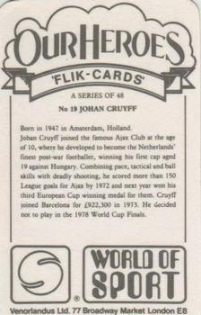 1979 Venorlandus World of Sport Flik-Cards Our Heroes #19 Johan Cruyff Back
