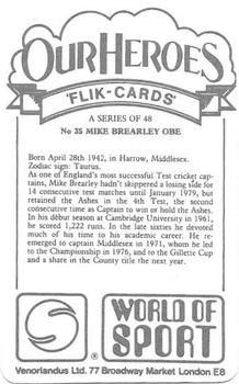 1979 Venorlandus World of Sport Flik-Cards Our Heroes #35 Mike Brearley Back