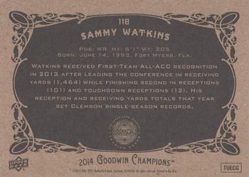 2014 Upper Deck Goodwin Champions #118 Sammy Watkins Back