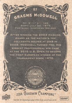 2014 Upper Deck Goodwin Champions #87 Graeme McDowell Back