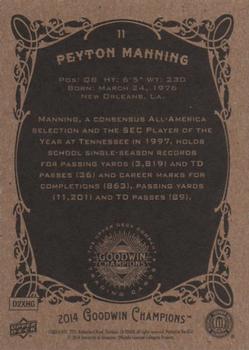 2014 Upper Deck Goodwin Champions #11 Peyton Manning Back