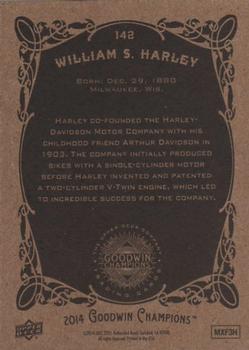 2014 Upper Deck Goodwin Champions #142 William S. Harley Back